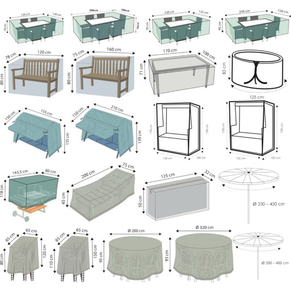 WEHNCKE Gartenmöbel Schutzhülle Hülle Abdeckung Sitzgruppe Abdeckplane Öse 420 D Variante: Für Barbecue Grill Wagen 143