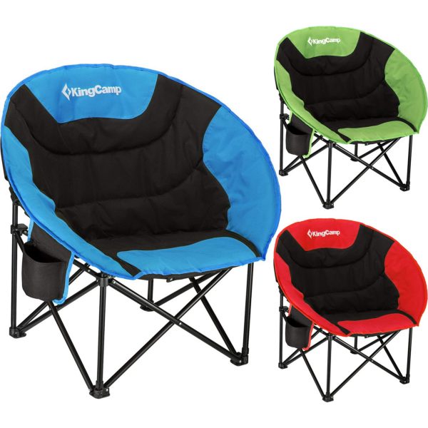 KINGCAMP MoonChair L Camping Klapp Stuhl Falt Sessel Garten Angel Outdoor 120 kg Farbe: Rot