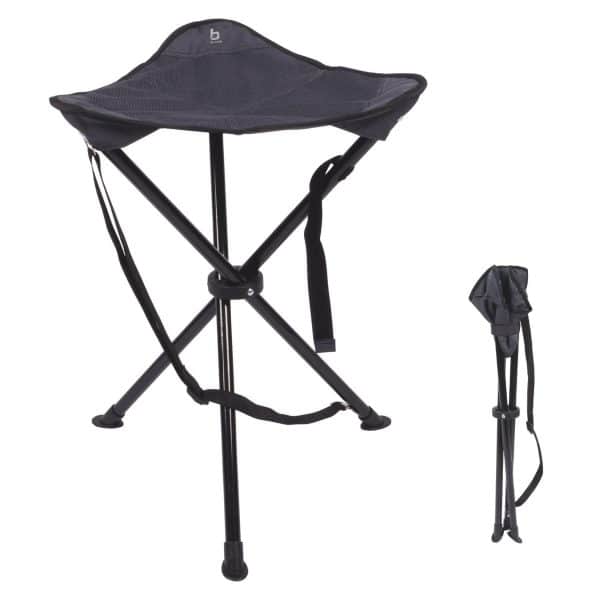 BO-CAMP Dreibein Hocker XL - Hoch Falthocker Camping 3-Bein Angeln Stahl 100 kg