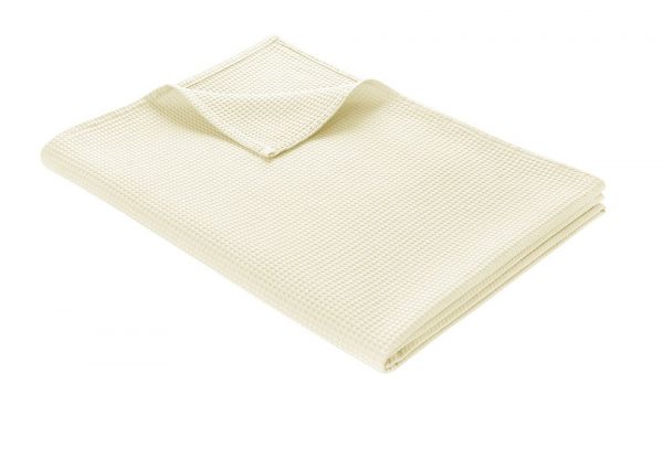 WOHNWOHL® Tagesdecke • Baumwolldecke • Waffelpique Wohndecke • Sofaüberwurf • leichte Sofadecke • ÖkoTex Standard 100  • versch. Größen und Farben... Creme