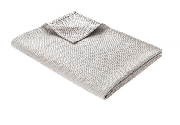 WOHNWOHL® Tagesdecke • Baumwolldecke • Waffelpique Wohndecke • Sofaüberwurf • leichte Sofadecke • ÖkoTex Standard 100  • versch. Größen und Farben... Hellgrau