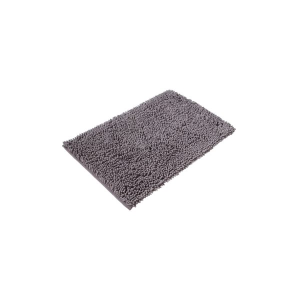 PANA® Malibu Mikrofaser Chenille Bad-Teppich • Badematte • Badvorleger 50 x 80 cm • Duschvorleger • Rutschfeste Rückseite • Ökotex zertifiziert... Grau