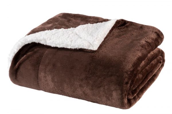 WOHNWOHL® Flauschige Sherpa Kuscheldecke • Mikrofaser Wohndecke • Fleecedecke als Sofaüberwurf • Sofadecke/Tagesdecke/Wohnzimmerdecke • Teddyfleece Decke für Bett und Sofa... 130 x 170 cm