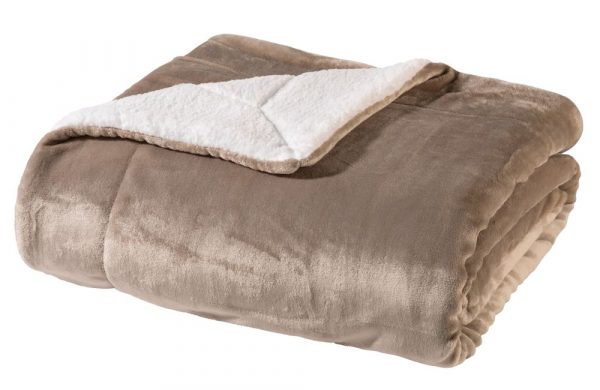 WOHNWOHL® Flauschige Sherpa Kuscheldecke • Mikrofaser Wohndecke • Fleecedecke als Sofaüberwurf • Sofadecke/Tagesdecke/Wohnzimmerdecke • Teddyfleece Decke für Bett und Sofa... 150 x 200 cm