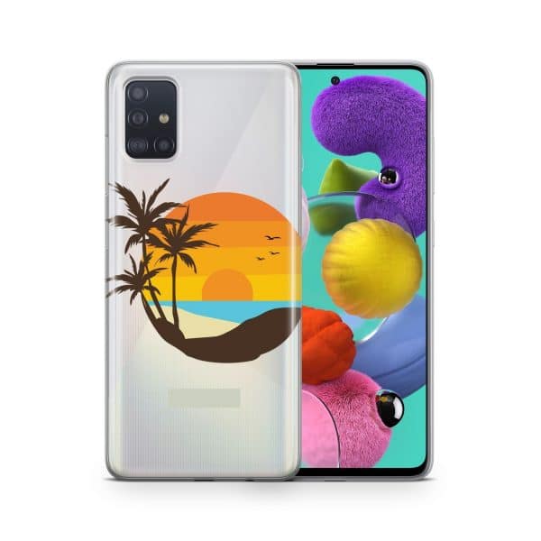 Schutzhülle für ZTE Blade A51 Motiv Handy Hülle Silikon Tasche Case Cover Neu... Sonnenuntergang Retro