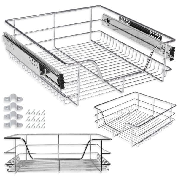 Kesser® Teleskopschublade ? Küchenschublade ? Küchenschrank ? Korbauszug ? Schrankauszug ? Vollauszug ? Schublade... 1x 50cm