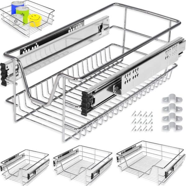 Kesser® Teleskopschublade ? Küchenschublade ? Küchenschrank ? Korbauszug ? Schrankauszug ? Vollauszug ? Schublade... 2x 60cm