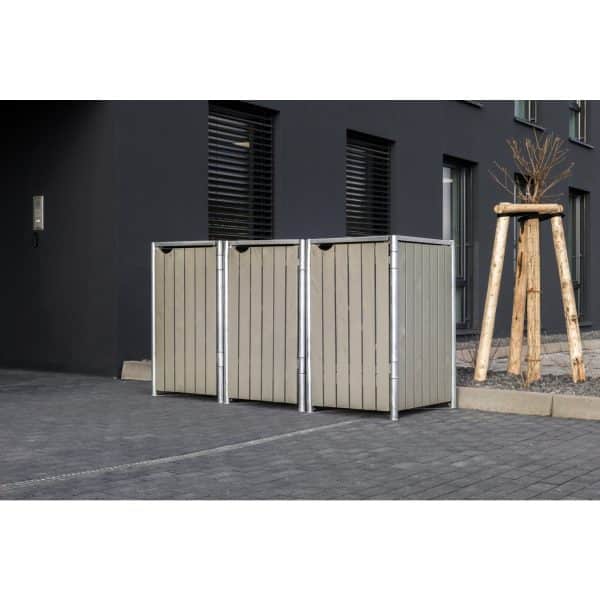 Hide Mülltonnenbox 240 l natur grau 3-fach