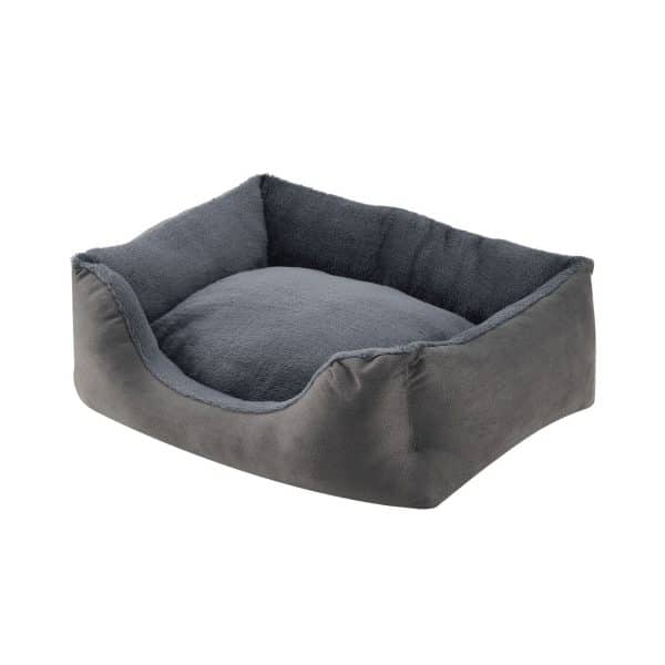 Juskys Hundebett Eila S 50 x 37 x 17 cm – orthopädisches Hundekissen waschbar - Haustierbett in Grau