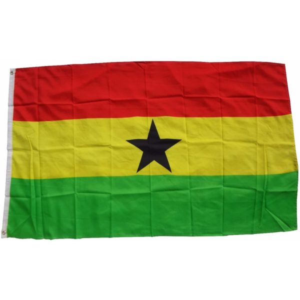 XXL Flagge Ghana 250 x 150 cm Fahne mit 3 Ösen 100g/m² Stoffgewicht