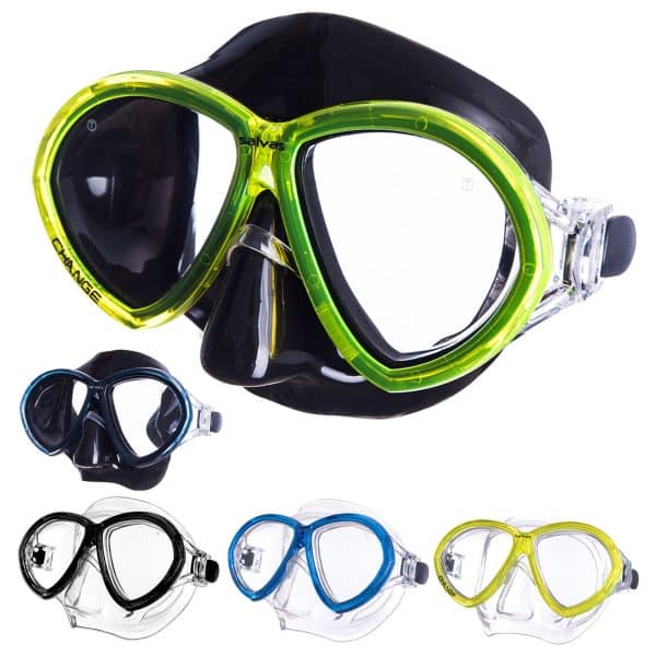 SALVAS Tauch Maske Change Sr Schnorchel Schwimm Brille Anti Beschlag Erwachsene Farbe: schwarz