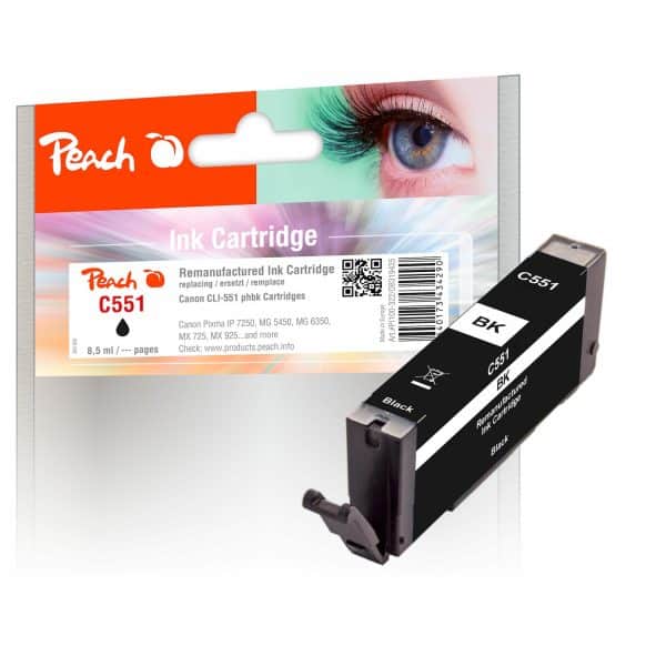 Peach C551BK Druckerpatrone bkph ersetzt Canon CLI-551BK