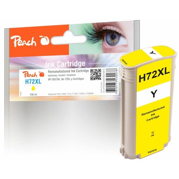 Peach H72XLY Druckerpatrone XL ye ersetzt HP No. 72XL Y