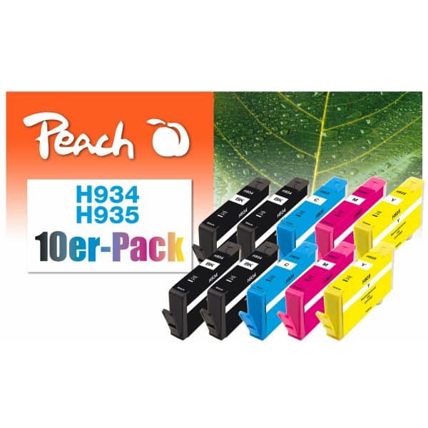 Peach H934 10 Druckerpatronen (2*bk