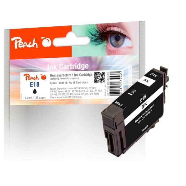 Peach E18bk Druckerpatrone bk ersetzt Epson No. 18 bk