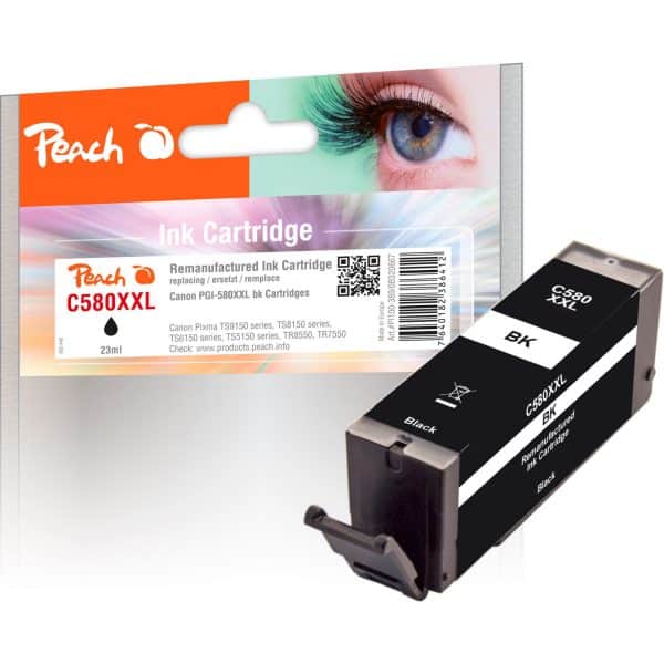 Peach C580XXLPGBK Druckerpatrone XXL bk ersetzt Canon PGI-580XXLPGBK