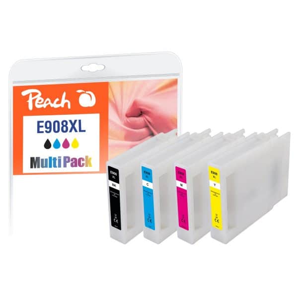 Peach E908XL 4 Druckerpatronen XL (bk