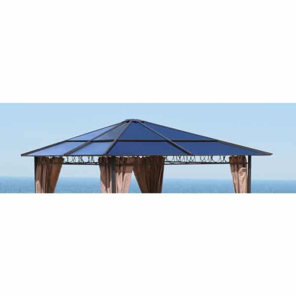 Grasekamp Ersatzdach Hardtop Pavillon 3x3m  Doppelstegplatten Polycarbonat Braun