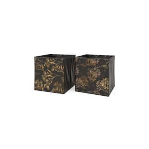 Vicco Faltbox Aufbewahrungsbox Regalbox Schwarz Gold Floral 1 Hartkarton Ablage