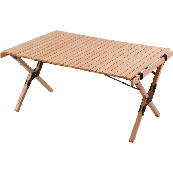 HUMAN COMFORT Camping Roll Tisch Garten Klapptisch Falt Lamellen Groß Holz 90x60