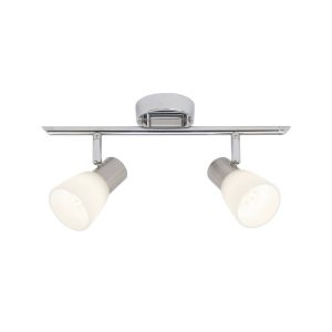 BRILLIANT Lampe Janna LED Spotrohr 2flg eisen/chrom/weiß   2x LED-Z45