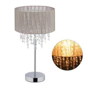 relaxdays Tischlampe Organza Kristall XL