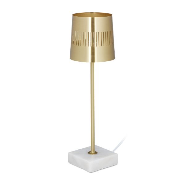 relaxdays Marmor Tischlampe in Gold