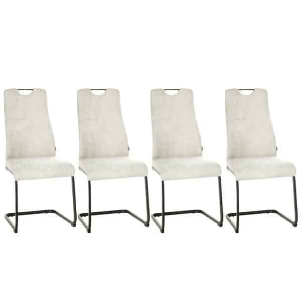 HOMCOM Esszimmerstuhl mit Kissen beige 44L x 58B x 99H cm   esszimmersessel polsterstuhl 4er set kuchenstuhle grausamt sessel