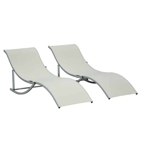 Outsunny Gartenliegen 2er Set 165 x 61 x 63 cm (LxBxH)   Gartenliege Relaxliege Strandliege Gartenmöbel