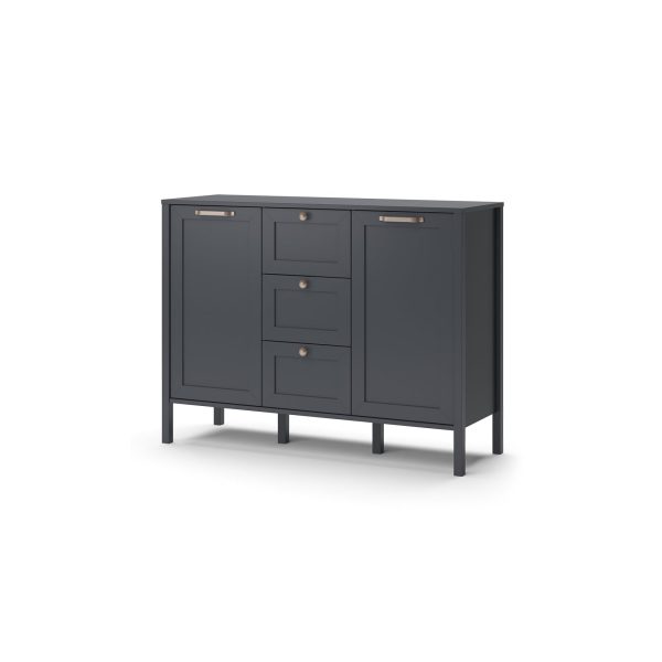 Vicco Kommode Wohnzimmerschrank Sideboard Ewan Anthrazit 120 cm Schublade Tür