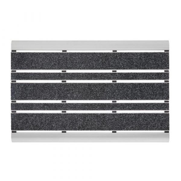 PANA® Aluminium Türmatte I Fußmatte Außen I Schmutzfangmatte I Fussabtreter mit Nadelfilzeinlagen I für den Aussenbereich I floor mat I Größe: ca. 39x60cm I verschiedene Farben