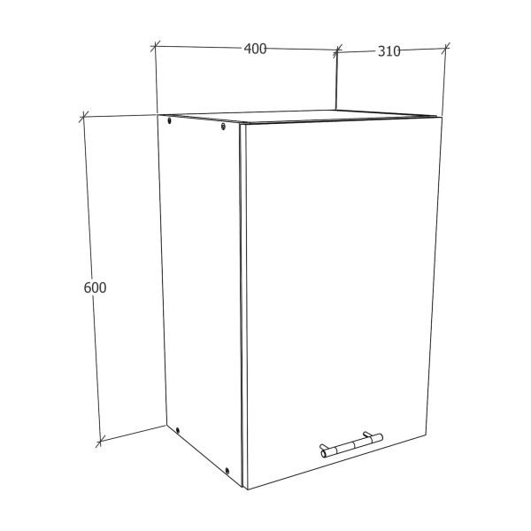 VCM Küchenschrank Breite 40 cm Holztür Hängeschrank Küche Küchenmöbel Esilo