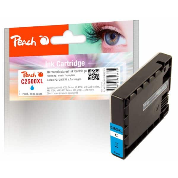 Peach C2500XLC Druckerpatrone XL cy ersetzt Canon PGI-2500XLC