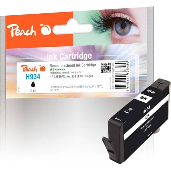 Peach H934bk Druckerpatrone bk ersetzt HP No. 934 bk