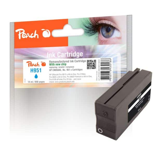 Peach H950bk Druckerpatrone bk ersetzt HP No. 950 bk