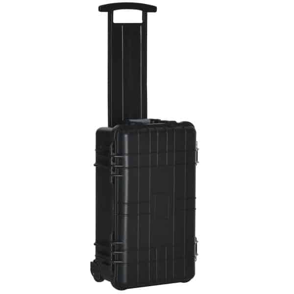 Outsunny Wertsachenkoffer mit ausziehbarem Griff schwarz 55L x 35B x 22H cm   wertsachenkoffer kamerakoffer koffer polsterkoffer angelkoffer