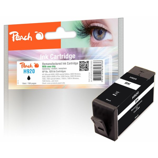 Peach H920bk Druckerpatrone bk ersetzt HP No. 920 bk