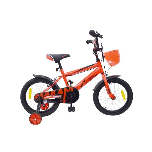 Makani Kinderfahrrad Diablo 16 Zoll Stützräder Klingel Frontkorb Metallrahmen rot