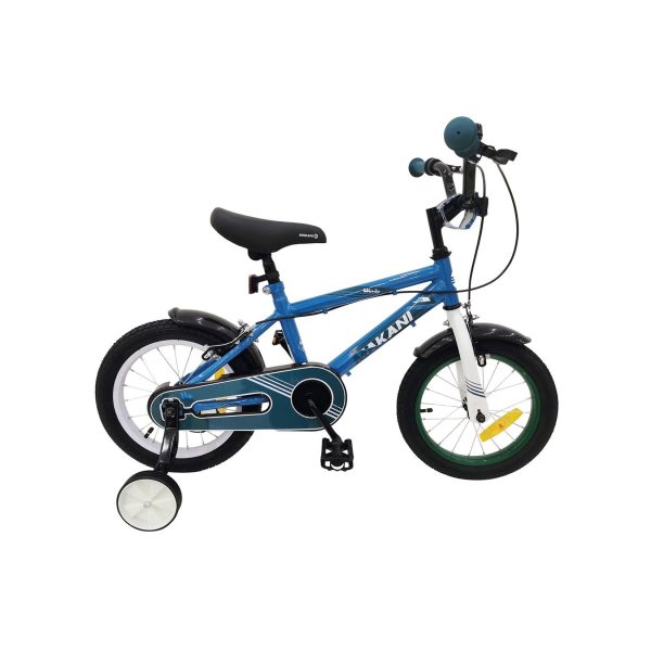 Makani Kinderfahrrad Windy 16 Zoll Stützräder Metallrahmen Klingel verstellbar blau