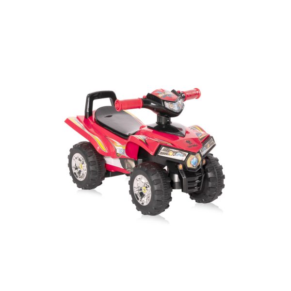 Lorelli Kinder Rutschauto ATV Signalton Rückenlehne Quad Design Staufach rot