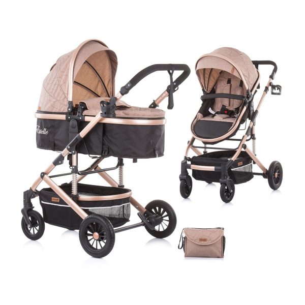 Chipolino Kombikinderwagen 2 in 1 Estelle Babywanne Sportsitz verstellbar braun