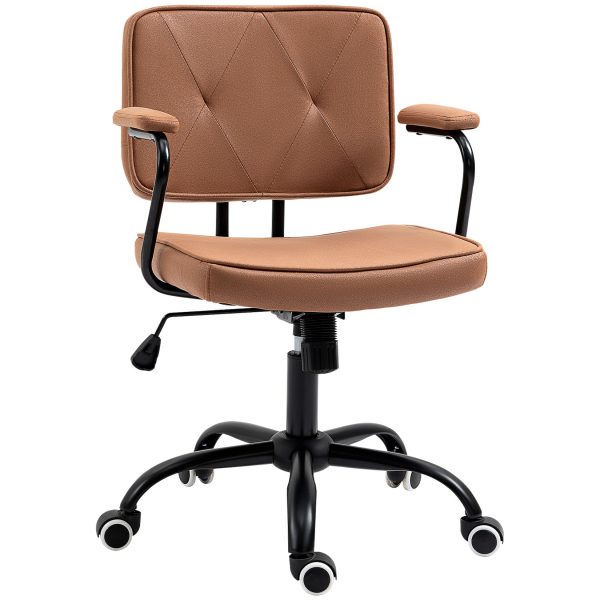 Vinsetto Bürostuhl mit Rollen braun 61L x 58B x 82-91H cm   computer-schreibtisch stuhl für zuhause  bürostuhl mit rollen