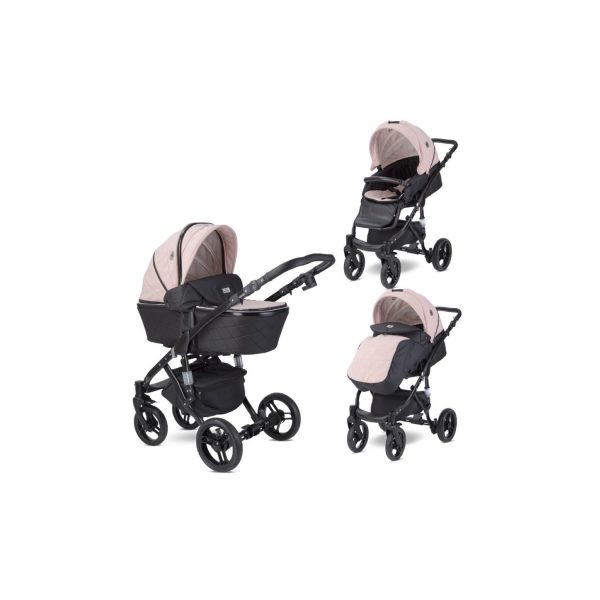 Lorelli Kinderwagen Rimini Premium Sportsitz Tragewanne Moskitonetz verstellbar rosa