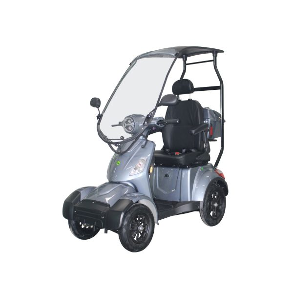 GreenStreet Elektromobil E-Mover Deluxe 1000 W 20 km/h dunkelgrau inkl. Topcase und Dach