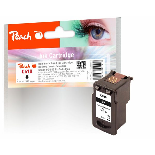 Peach C510BK Druckkopf bk ersetzt Canon PG-510BK