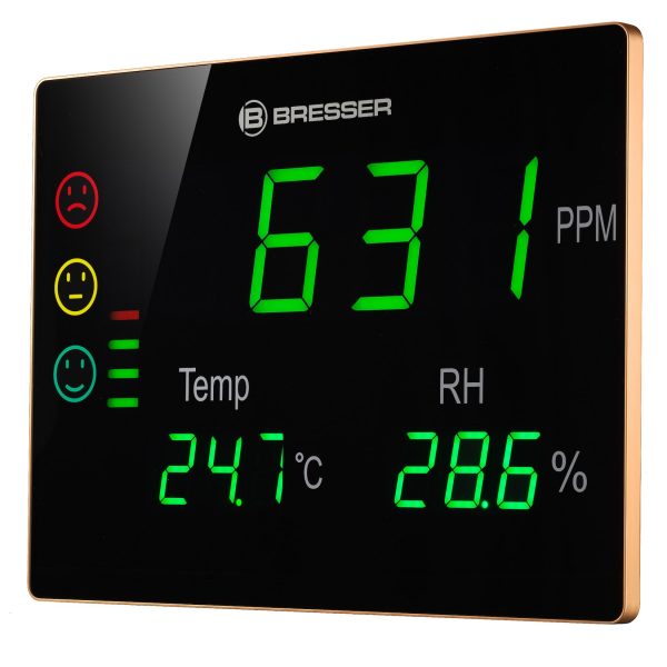 BRESSER CO2-Messgerät Smile XXL mit CO2-Ampel und extragroßem LED-Display