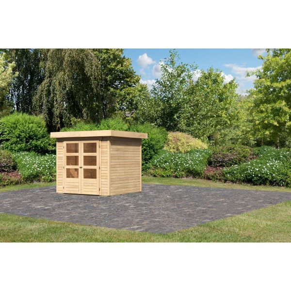 Karibu Gartenhaus "Calabar 2" SET naturbelassen mit Boden