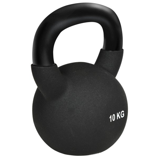 HOMCOM Kugelhantel mit Neoprenbeschichtung schwarz 19L x 12B x 22H cm   kettlebell  kugelhantel  schwunghantel  gewichtkugel  bodenschonende