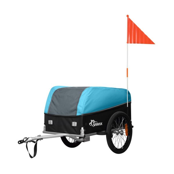 SAMAX Lastenanhänger / Fahrradanhänger für 40 Kg / 120 Liter in Blau / Grau - Grey Edition