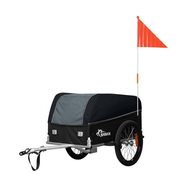 SAMAX Lastenanhänger / Fahrradanhänger für 40 Kg / 120 Liter in Schwarz / Grau - Grey Edition